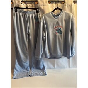 Care Bear Gift Of Caring Fleece Shirt & Pants Light Blue Size M/L Vintage Y2K 04